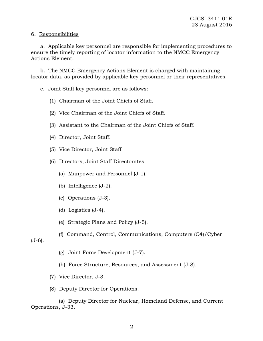 CJCSI 3411.01E 关键人员位置上报国家军事指挥中心.pdf_第2页