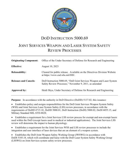DoDI 5000.69 联合军种武器和激光系统安全审查流程.pdf