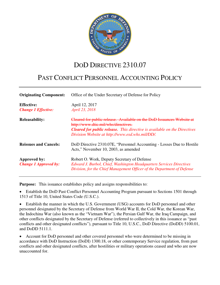 DoDD 2310.07 以往冲突人事会计政策.pdf_第1页