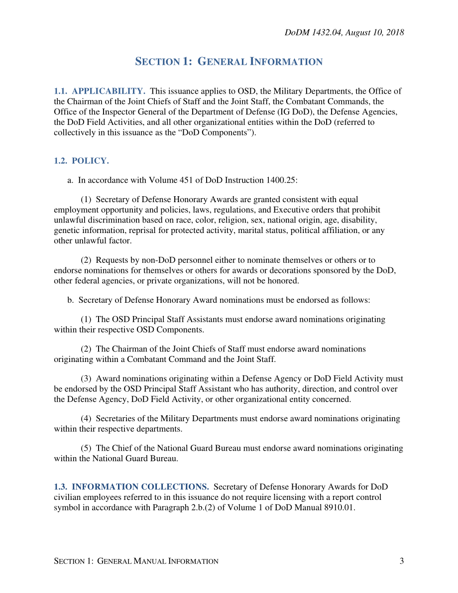 DoDM 1432.04 国防部长荣誉奖.pdf_第3页