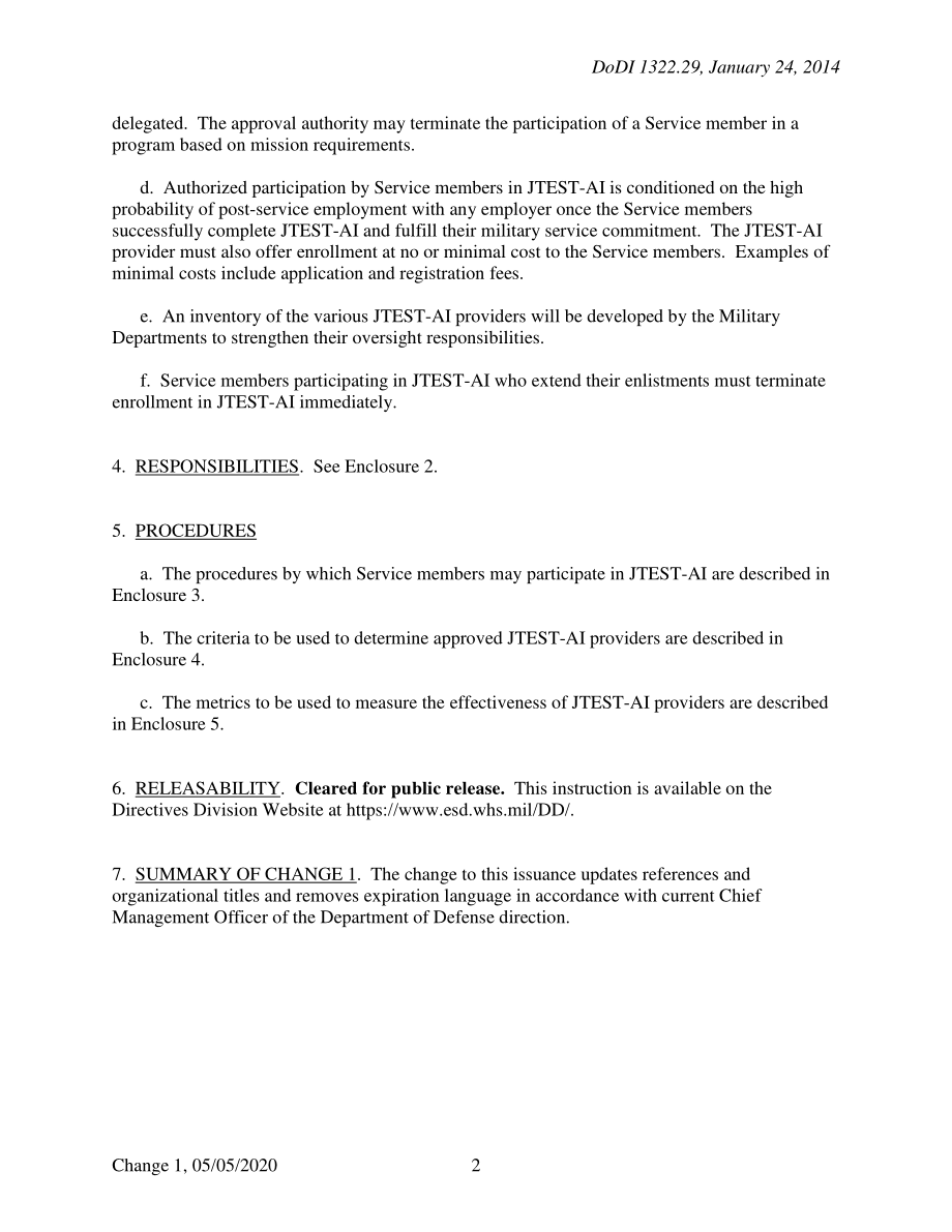 DoDI 1322.29 职业培训、就业技能培训、学徒制和实习（JTEST-AI）.pdf_第2页