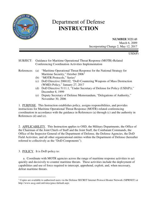 DoDI 3020.48 海上作战威胁响应（MOTR）相关会议协调活动实施指南.pdf