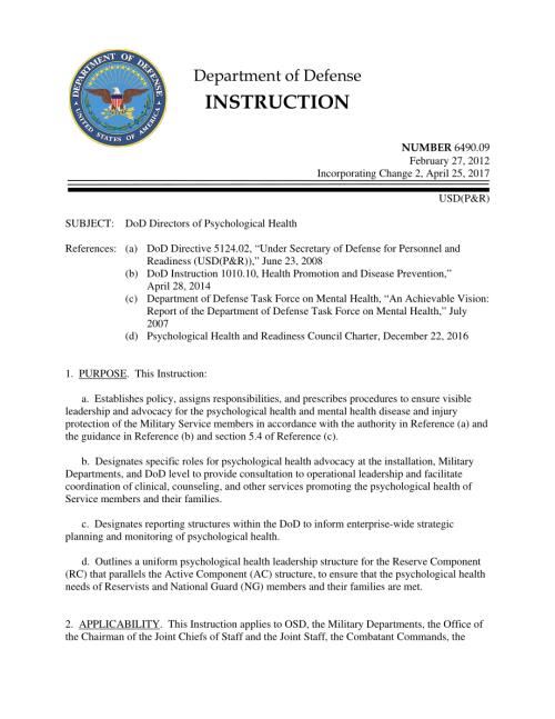 DoDI 6490.09 国防部心理健康主任.pdf