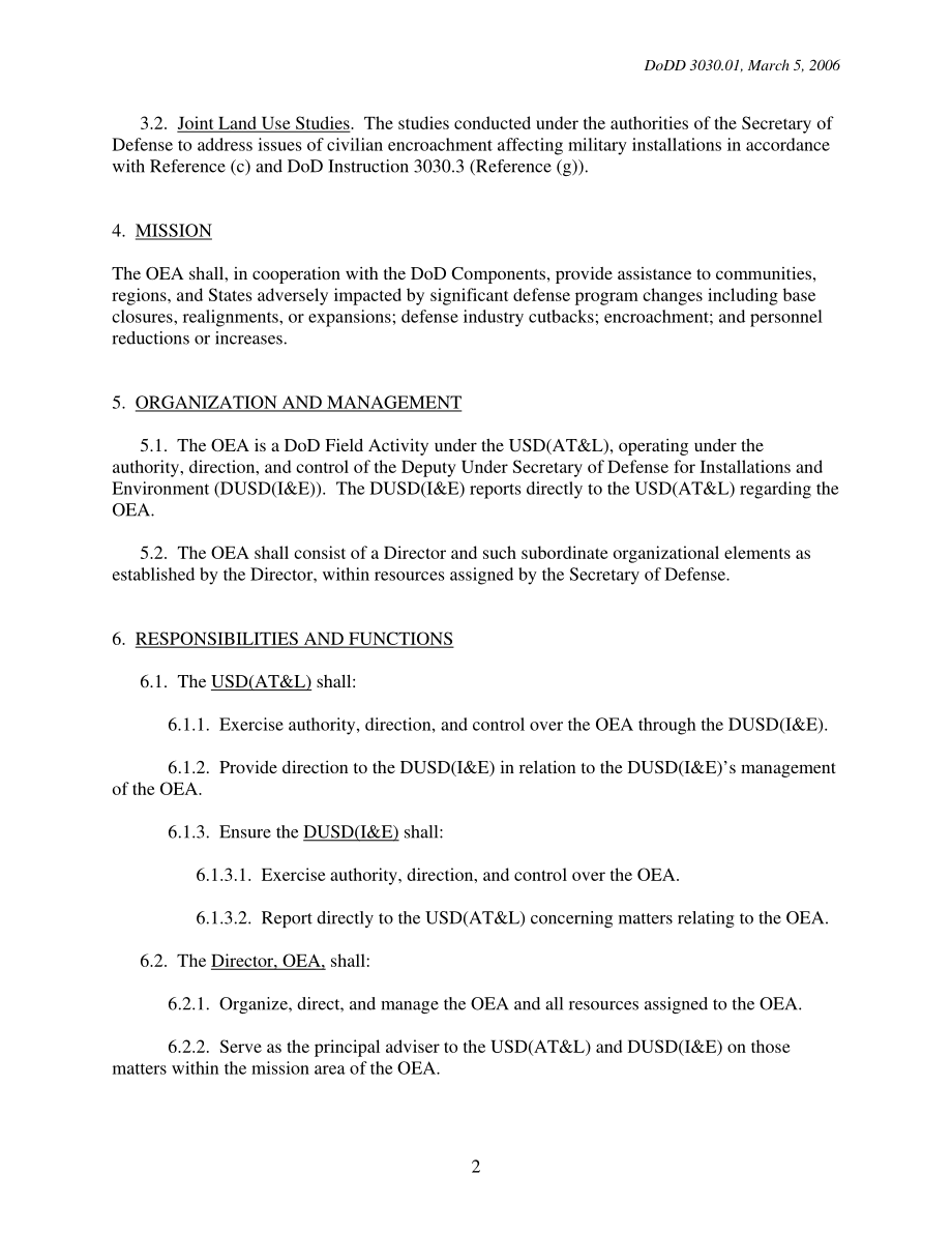 DoDD 3030.01 经济调整办公室（OEA）.pdf_第2页