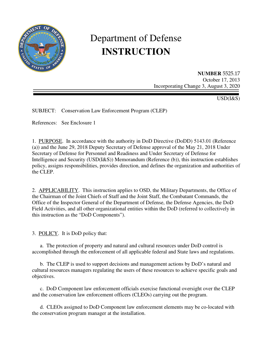 DoDI 5525.17 保护执法计划（CLEP）.pdf_第1页