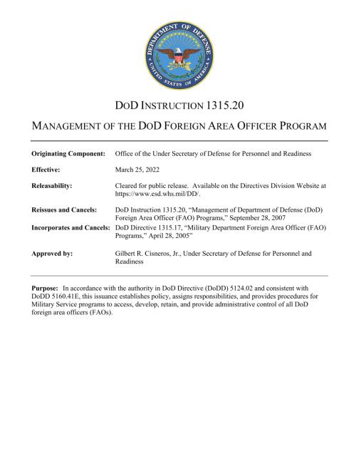 DoDI 1315.20 国防部海外办公室计划的管理.pdf