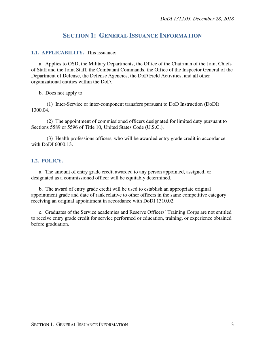 DoDI 1312.03 委任军官和准尉的入门级学分.pdf_第3页