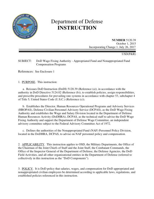 DoDI 5120.39 国防部工资固定Authority-Appropriated基金和非拨款基金补偿计划.pdf
