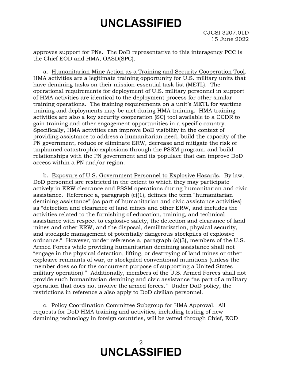 CJCSI 3207.01D 国防部支持人道主义排雷行动.pdf_第2页