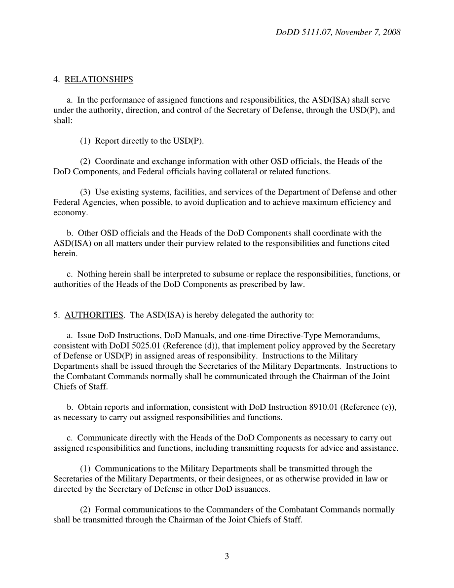 DoDD 5111.07 负责国际安全事务的助理国防部长（ISA）.pdf_第3页