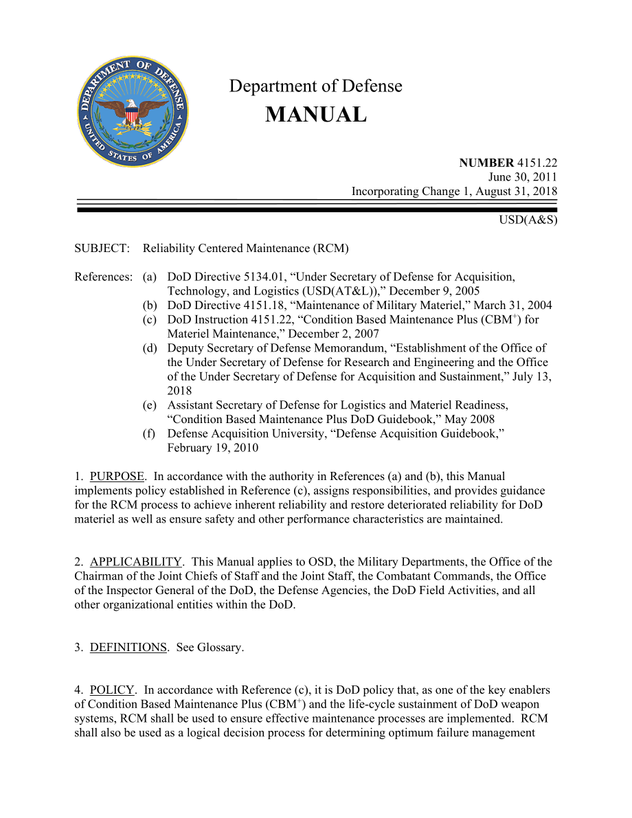 DoDM 4151.22 以可靠性为中心的维护（RCM）.pdf_第1页