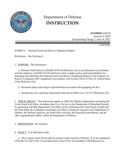 DoDI 4140.58 国民警卫队和预备役装备报告.pdf