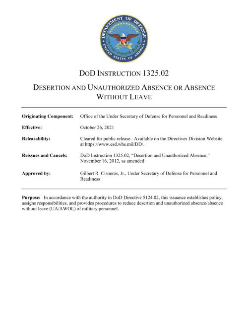 DoDI 1325.02 擅离职守和擅离职守.pdf