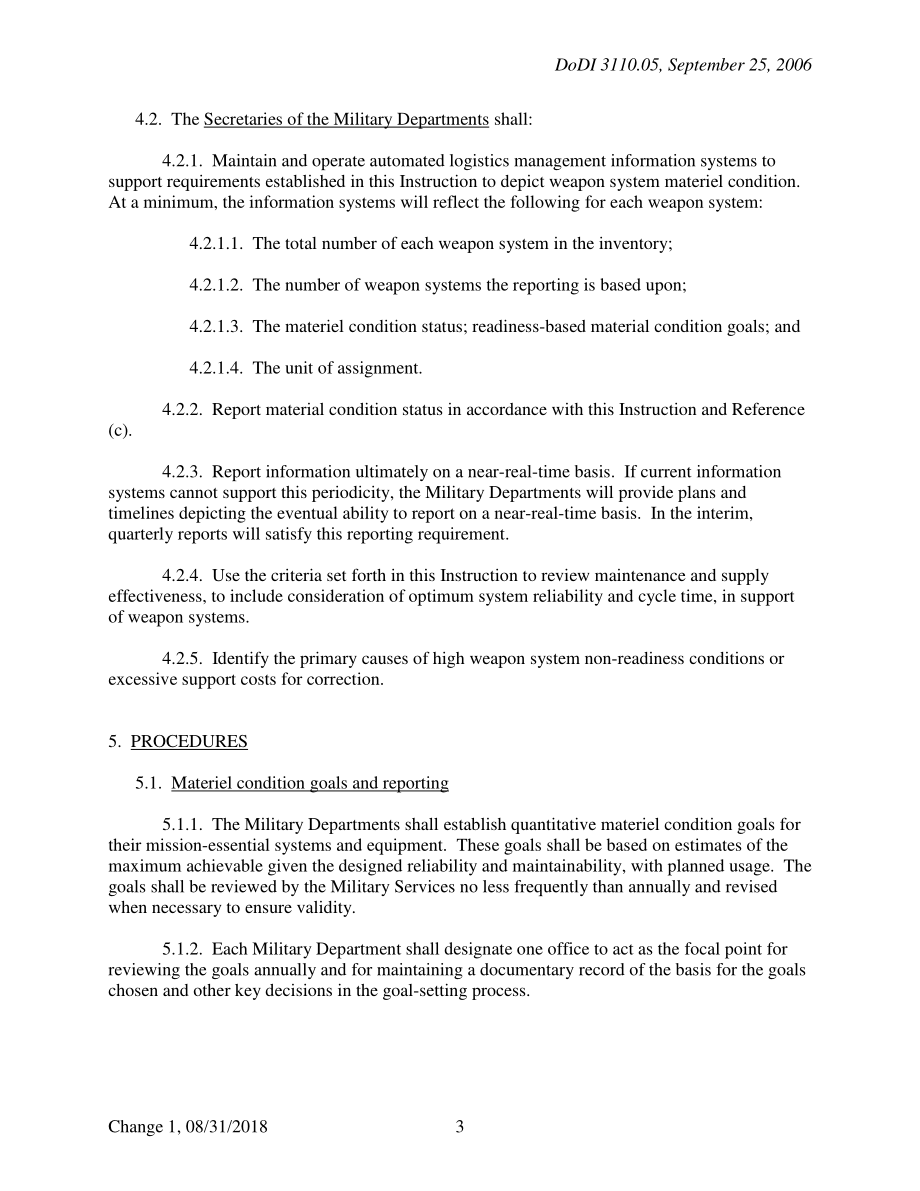 DoDI 3110.05 任务关键系统和设备的基于就绪状态的物质状态报告.pdf_第3页