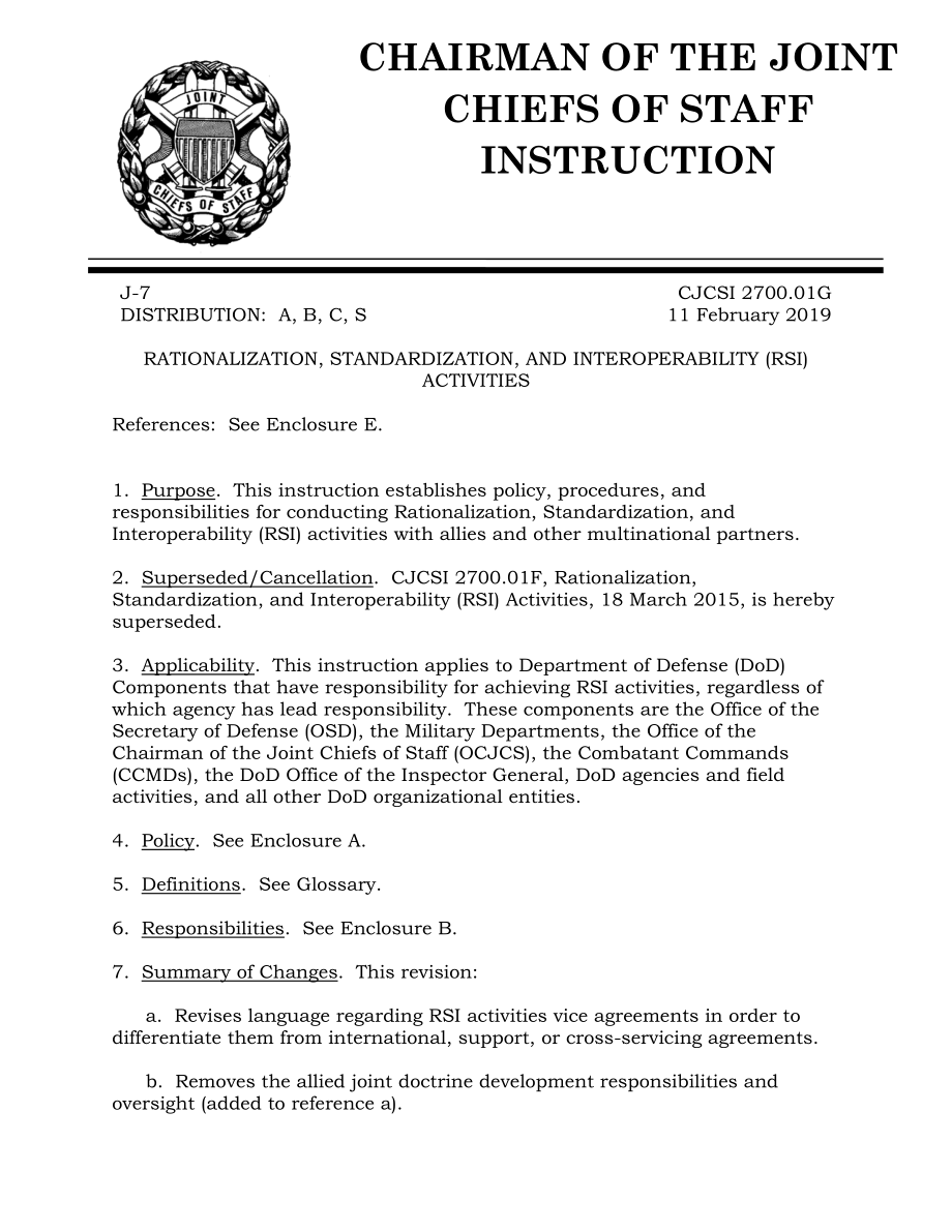 CJCSI 2700.01G 合理化、标准化和互操作性（RSI）活动.pdf_第1页