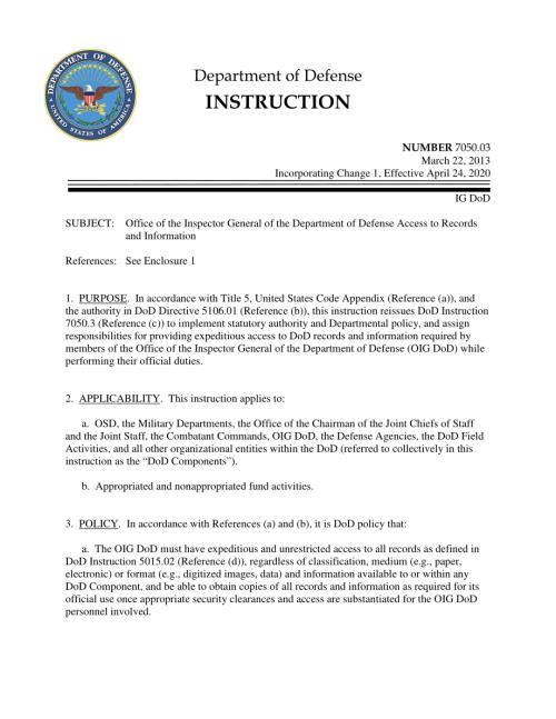 DoDI 7050.03 国防部监察长办公室访问记录和信息.pdf