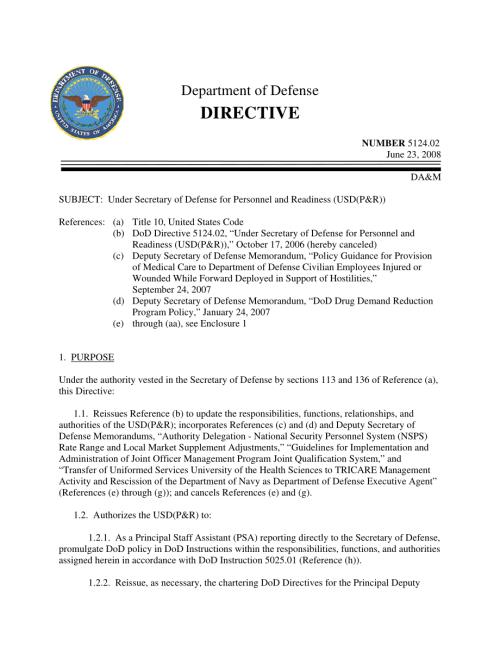 DoDD 5124.02 负责人事和准备的国防部副部长（USD（P&R））.pdf