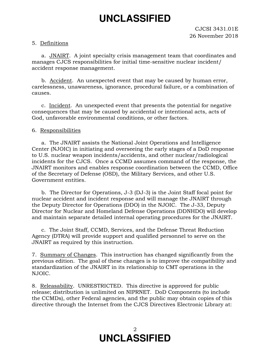 CJCSI 3431.01E 核事故和事件联合应对小组.pdf_第2页