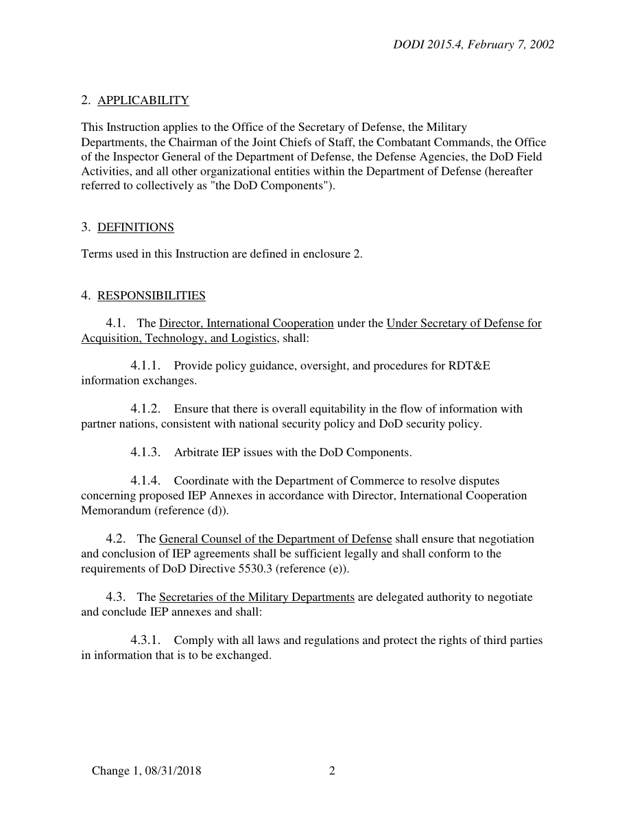 DoDI 2015.4 国防研究、开发、测试和评估（RDT&E）信息交换计划（IEP）.pdf_第2页