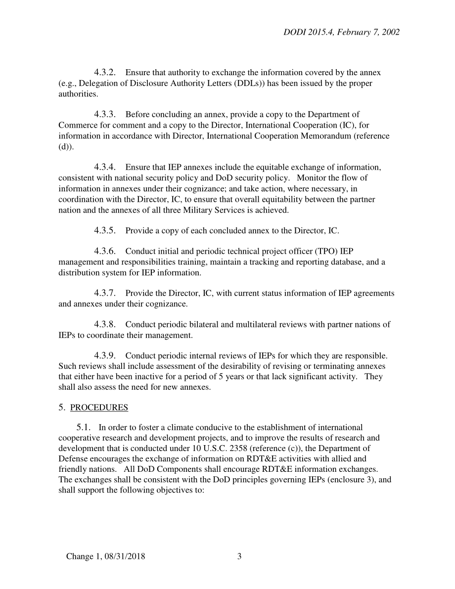 DoDI 2015.4 国防研究、开发、测试和评估（RDT&E）信息交换计划（IEP）.pdf_第3页