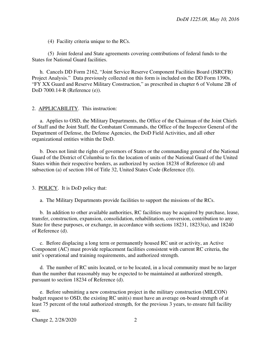 DoDI 1225.08 储备组件（RC）设施计划和单元驻扎.pdf_第2页