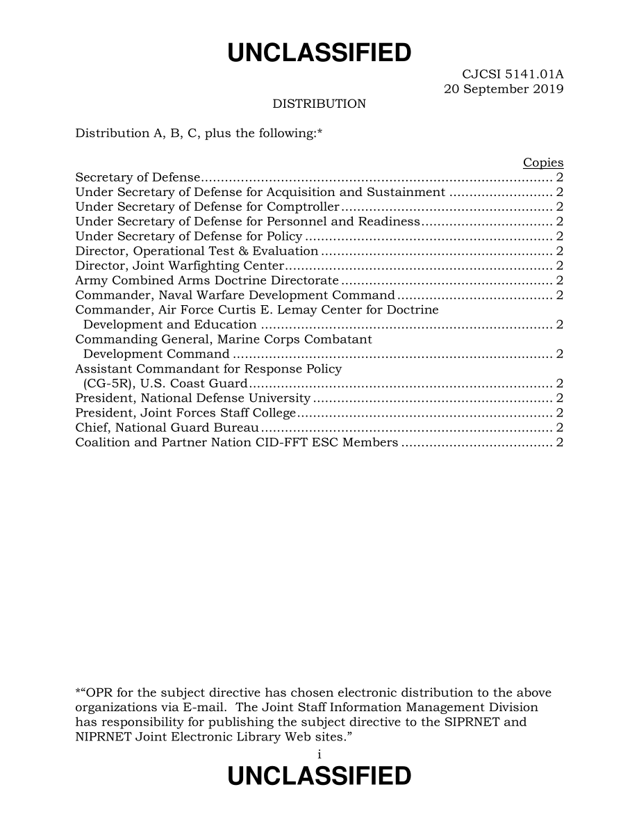 CJCSI 5141.01A  战斗识别-友军追踪执行指导委员会(CID-FFT ESC)治理和管理.pdf_第3页