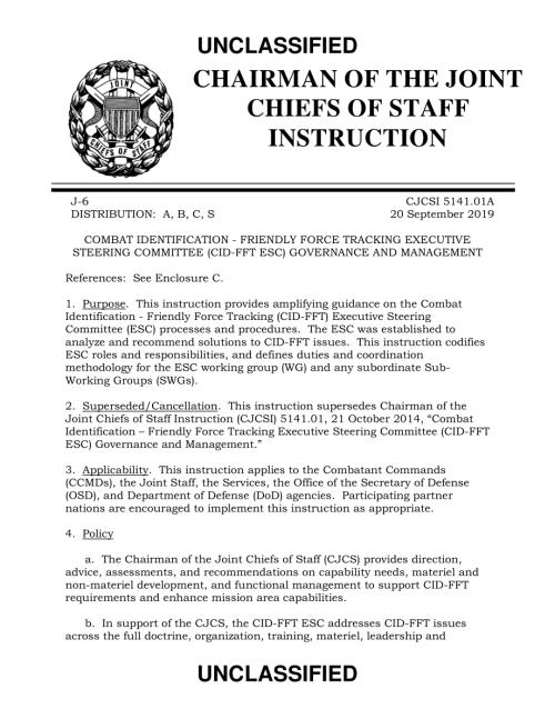 CJCSI 5141.01A  战斗识别-友军追踪执行指导委员会(CID-FFT ESC)治理和管理.pdf