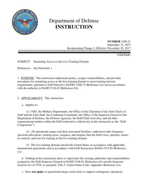DoDI 3200.21 持续访问实时培训领域.pdf