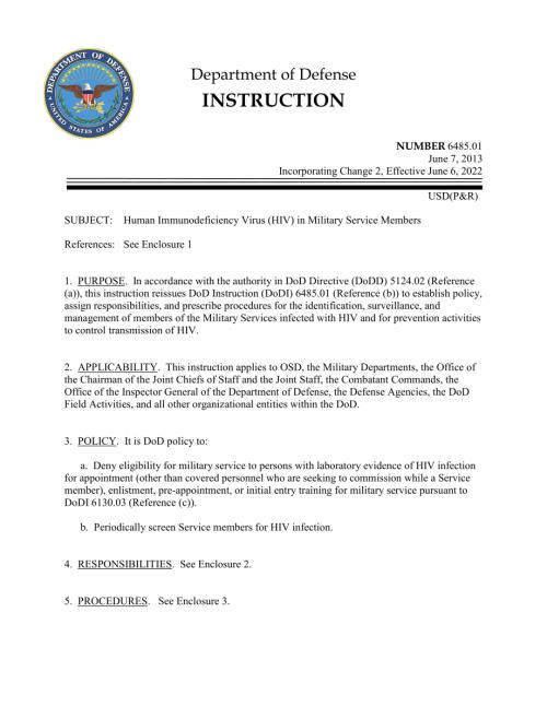 DoDI 6485.01 军人人体免疫缺陷病毒（HIV）.pdf