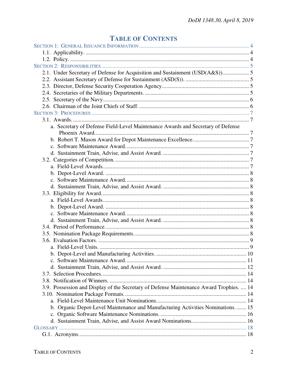 DoDI 1348.30 国防部长维护奖.pdf_第2页