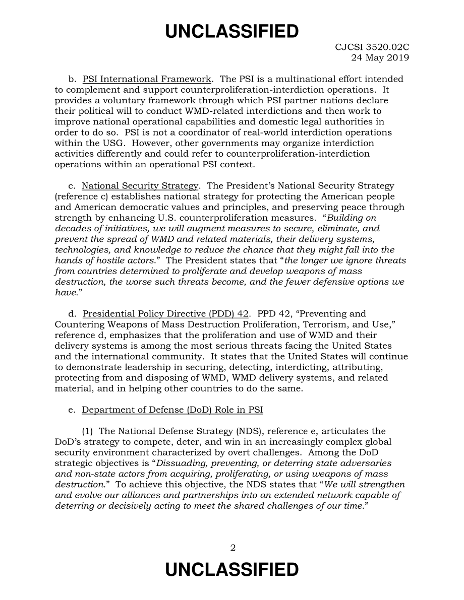 CJCSI 3520.02C 美国对《防扩散安全倡议》的军事支持.pdf_第2页
