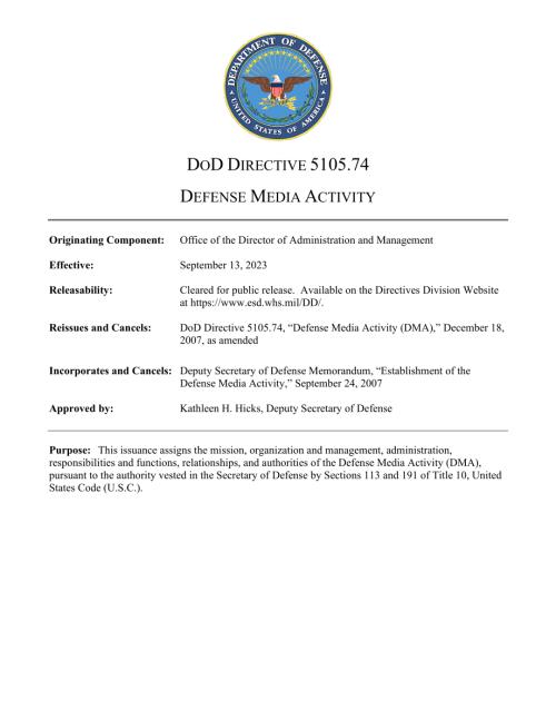 DoDD 5105.74 国防媒体活动（DMA）.pdf