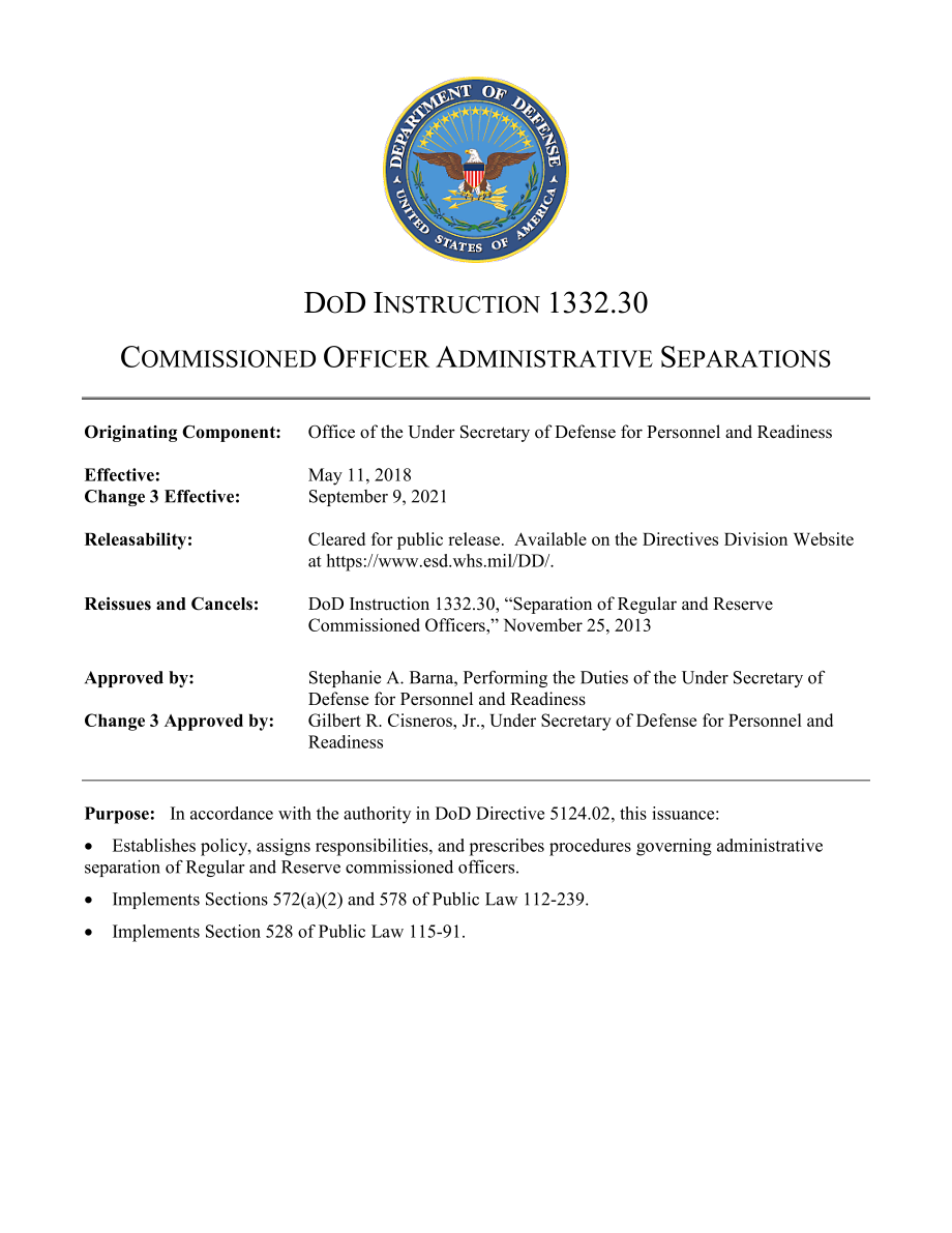 DoDI 1332.30 委任官员行政离职.pdf_第1页