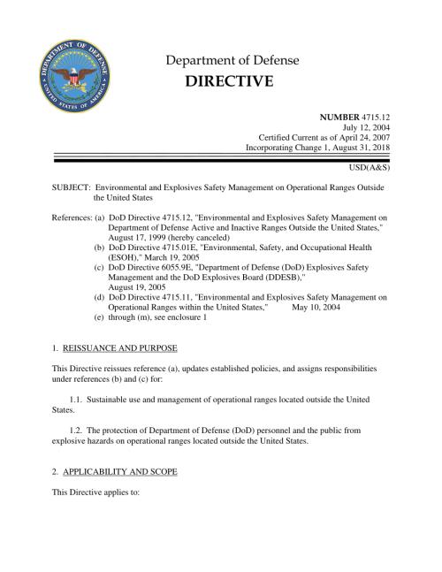 DoDD 4715.12 美国以外作战靶场的环境和爆炸物安全管理.pdf