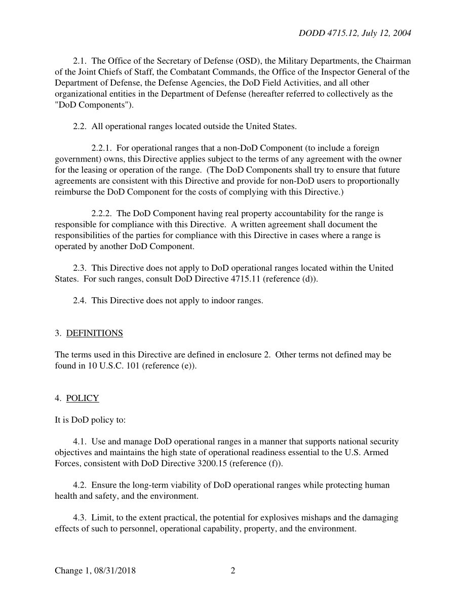 DoDD 4715.12 美国以外作战靶场的环境和爆炸物安全管理.pdf_第2页