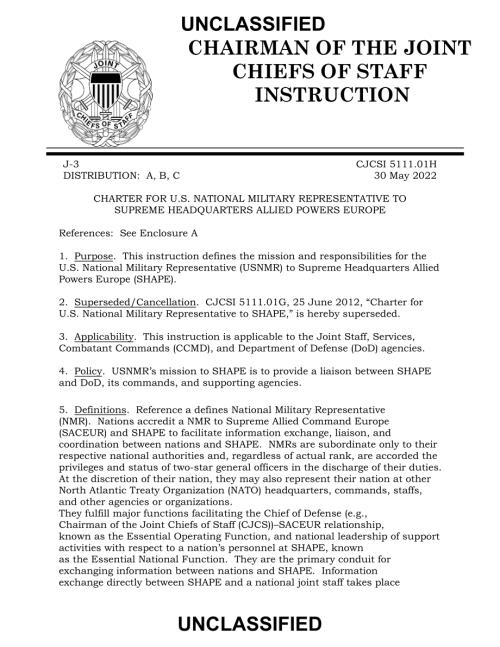 CJCSI 5111.01H 美国驻盟国欧洲最高总部国家军事代表宪章.pdf