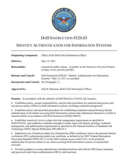 DoDI 8520.03 信息系统的身份认证.pdf