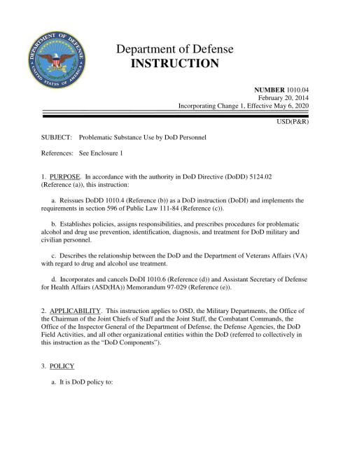 DoDI 1010.04 国防部人员使用问题物质.pdf