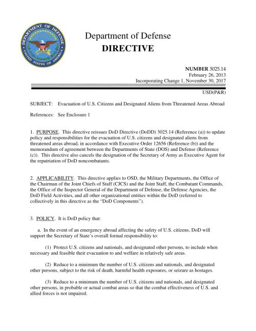 DoDD 3025.14 美国公民和指定外国人从海外受威胁地区撤离.pdf