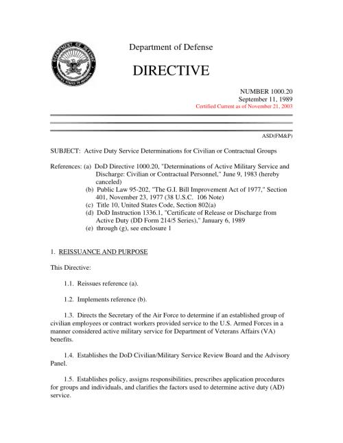 DoDD 1000.20 文职或合同团体的现役服务决定.pdf