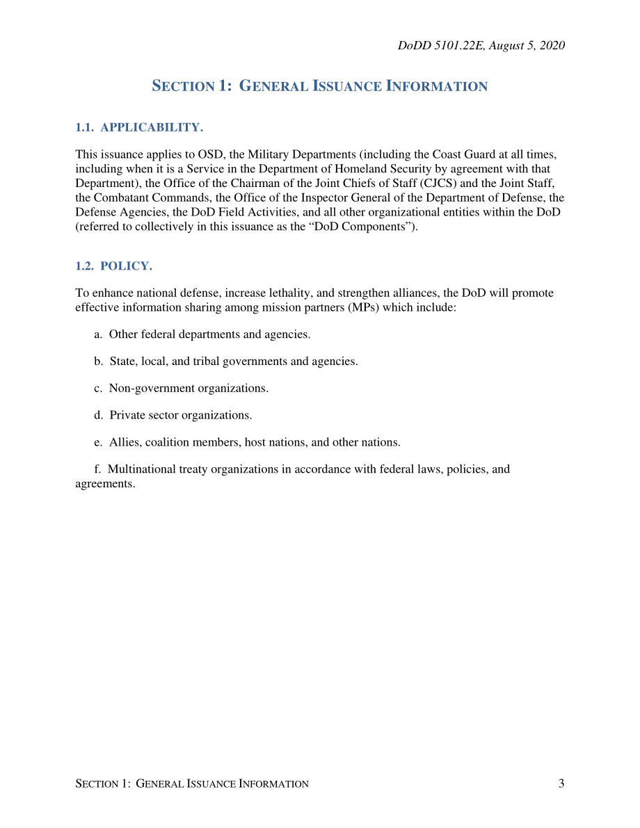 DoDD 5101.22E 国防部执行代理（国防部EA）为国防部任务合作伙伴环境（MPE）.pdf_第3页