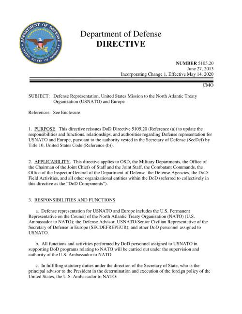 DoDD 5105.20 国防代表美国驻北约和欧洲代表团.pdf