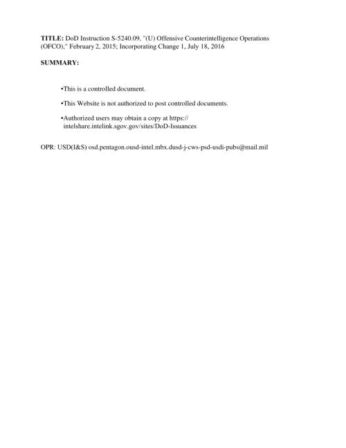 DoDI S-5240.09 （u）进攻性反情报行动（OFCO）.pdf
