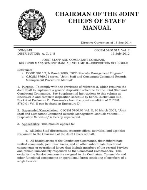 CJCSM 5760.01A Vol I 联合参谋部和作战司令部记录管理手册第一卷 程序.pdf