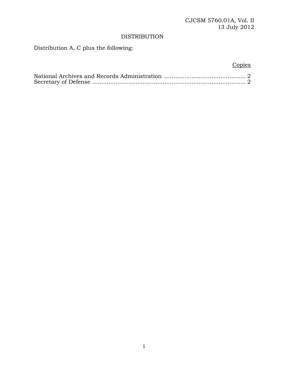 CJCSM 5760.01A Vol I 联合参谋部和作战司令部记录管理手册第一卷 程序.pdf_第3页