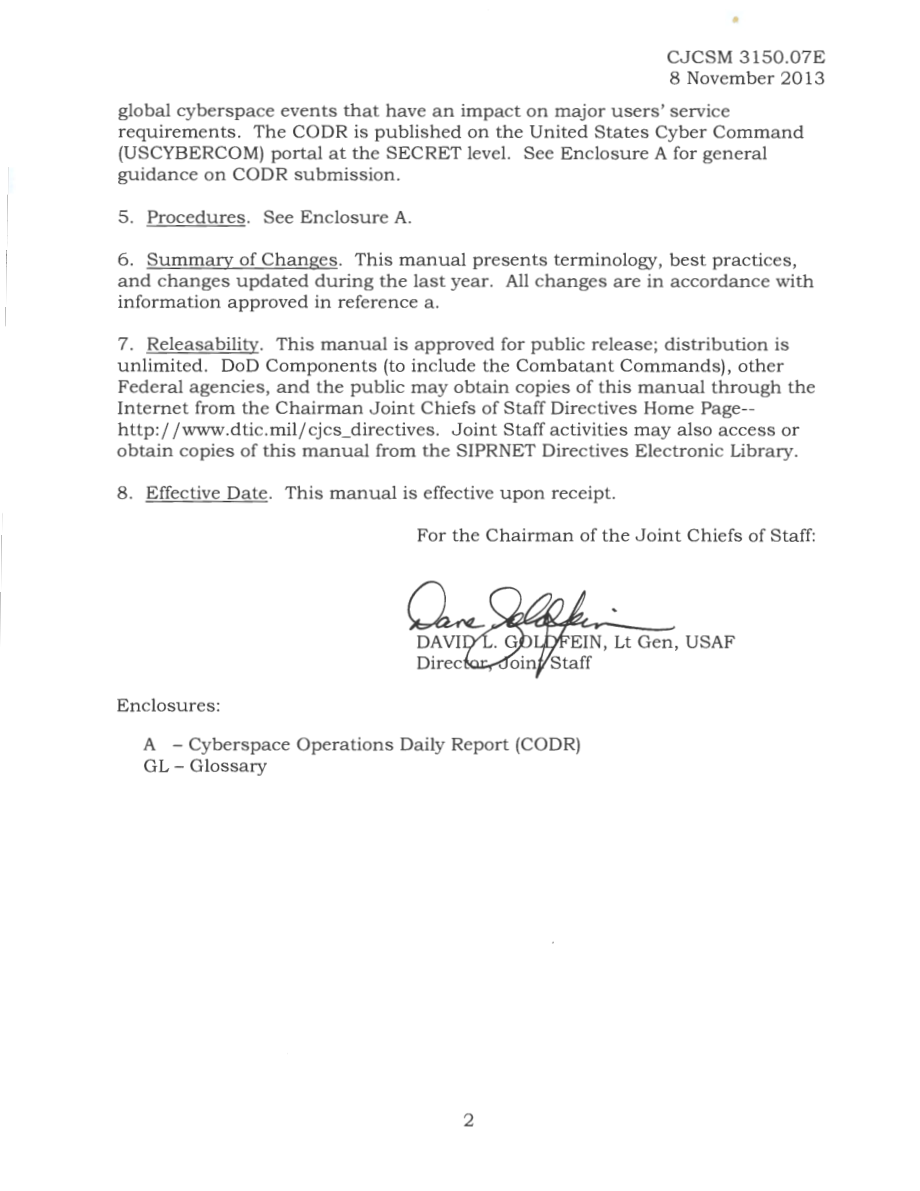 CJCSM 3150.05D 联合报告系统情况监测手册.pdf_第2页