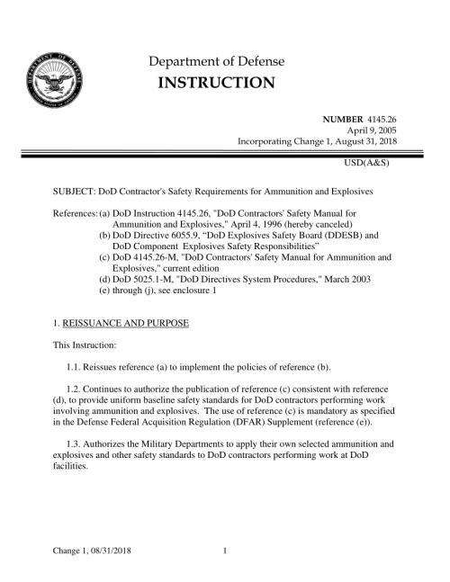 DoDI 4145.26 国防部承包商对弹药和爆炸物的安全要求.pdf