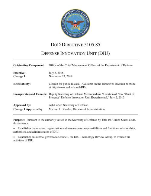DoDD 5105.85 国防创新单位（DIU）.pdf