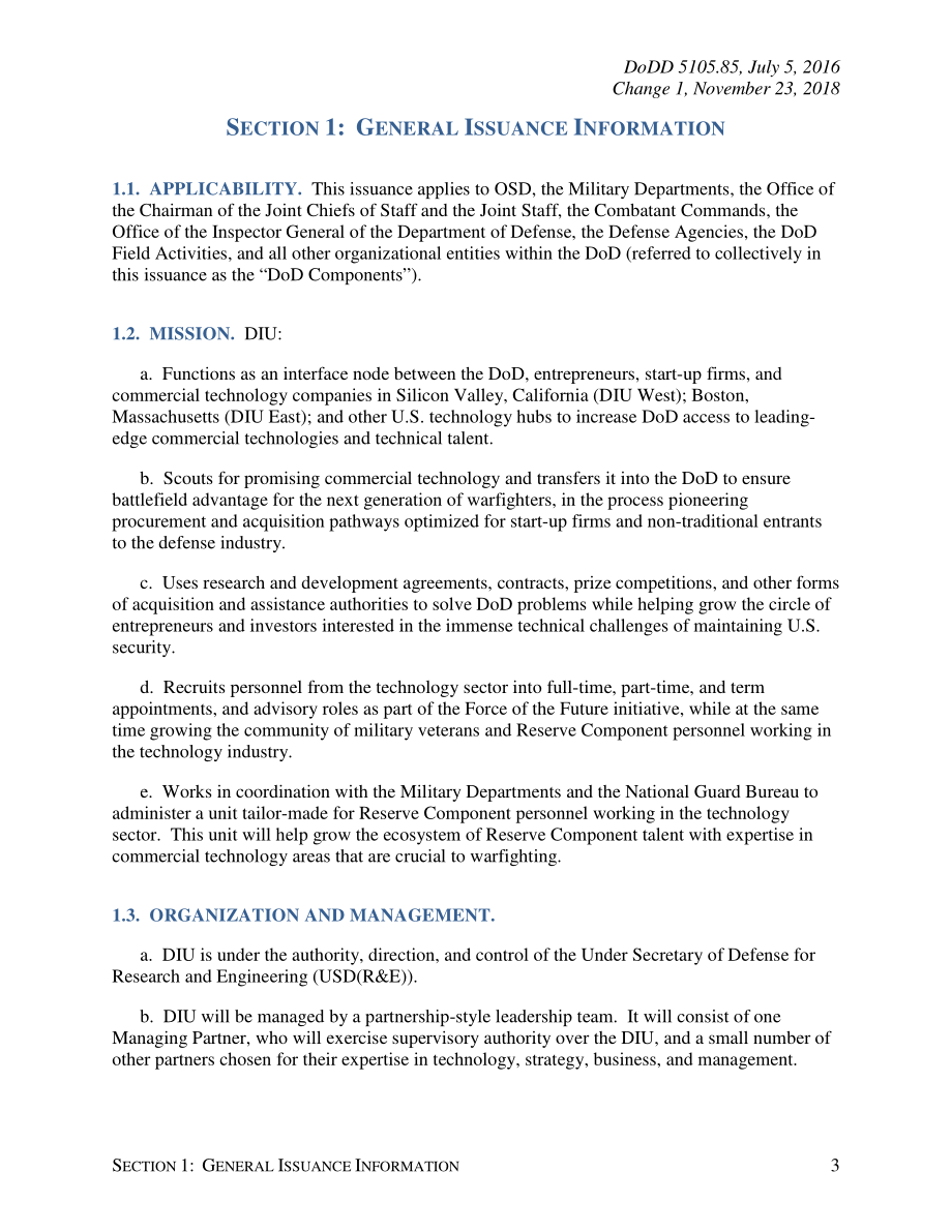 DoDD 5105.85 国防创新单位（DIU）.pdf_第3页