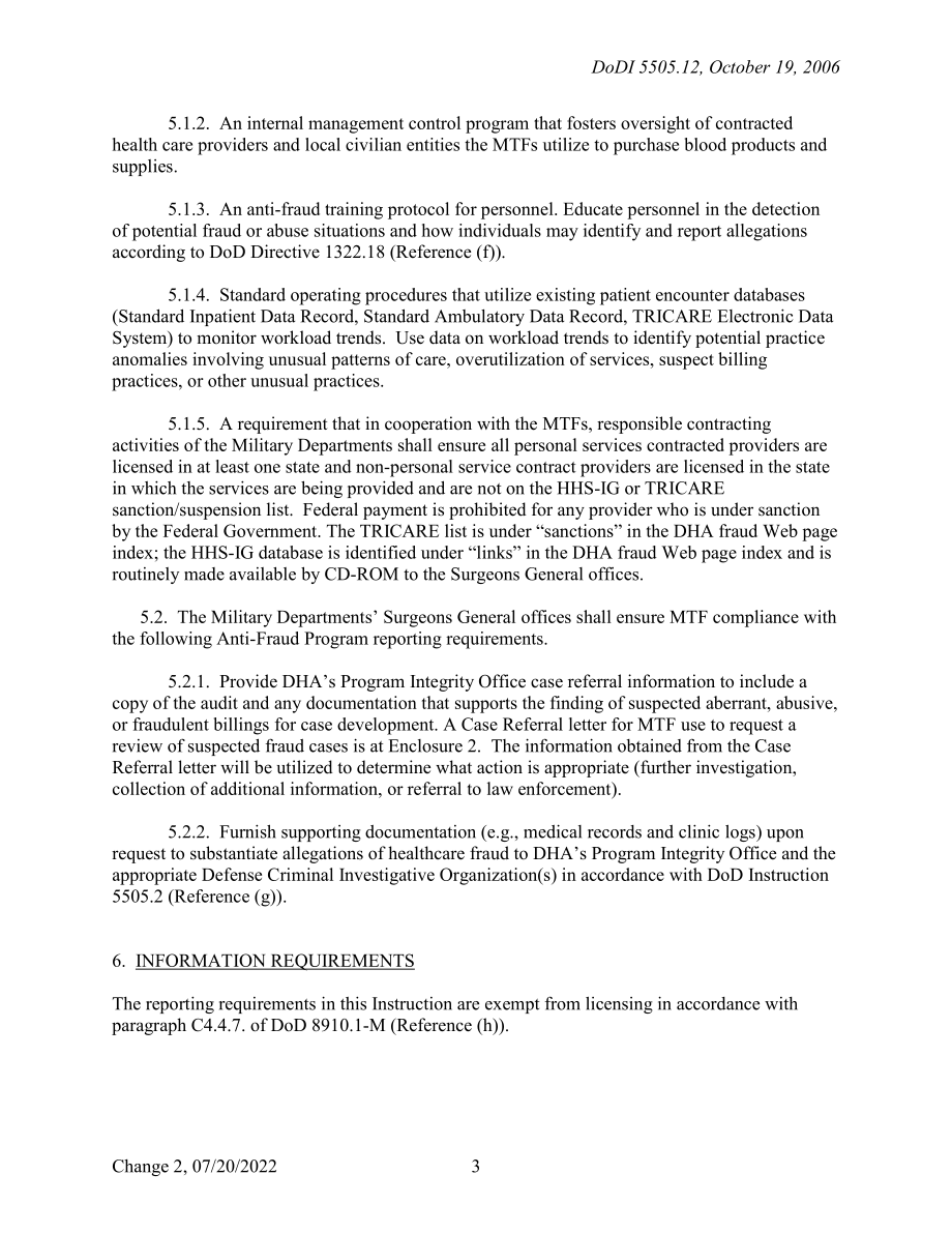 DoDI 5505.12 军事处理设施（MTFs）的反欺诈计划.pdf_第3页